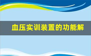 血压实训装置的功能解析与使用技巧分享