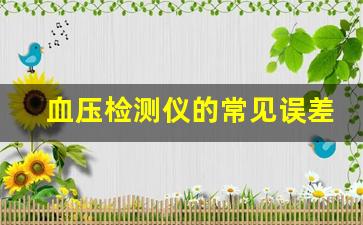 血压检测仪的常见误差及其修正方法